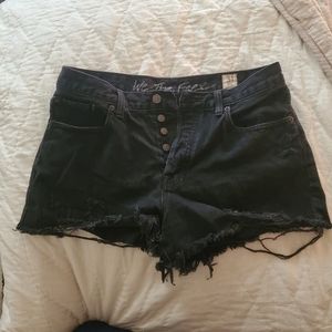 Distressed Dark Denim Shorts